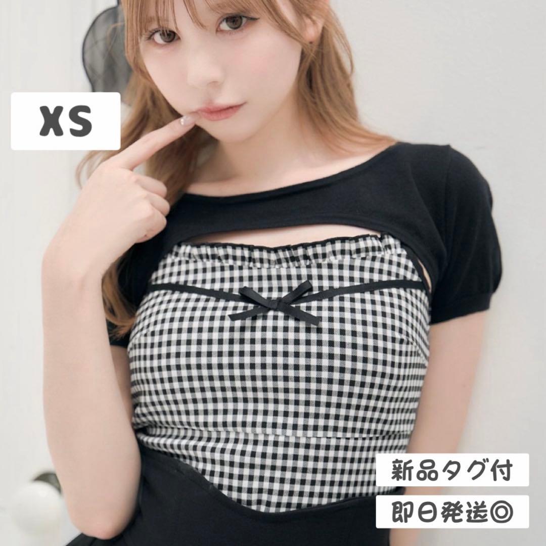 【michellMacaron】ギンガムチェックキャミsetトップス xsサイズ