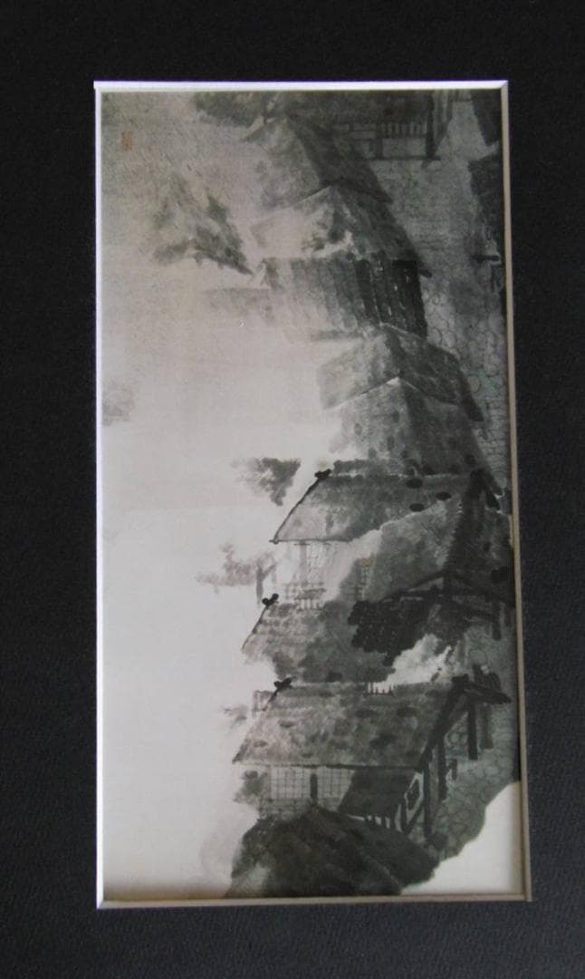 前田青邨、【湯治場　修善寺】、希少な大判額装用画集より、美品、日本人画家