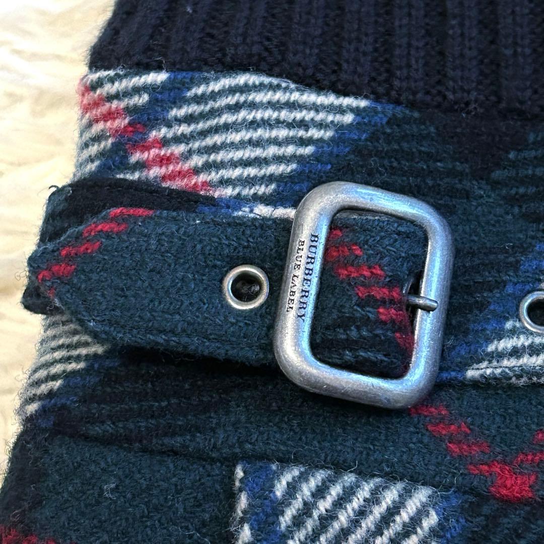 バーバリー ブルーレーベル ドッキングニットワンピース チェック