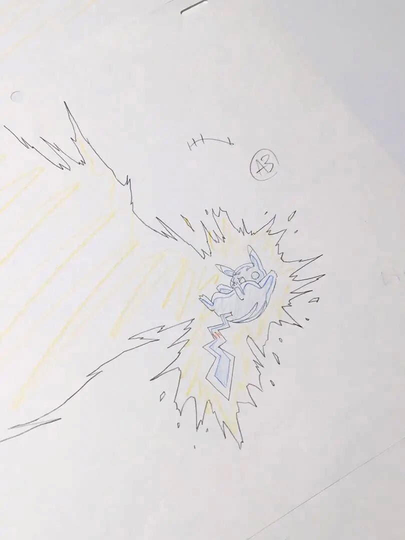 直筆 原画 世界に一枚 杉森健 ポケモン ピカチュウ POKEMON　3枚