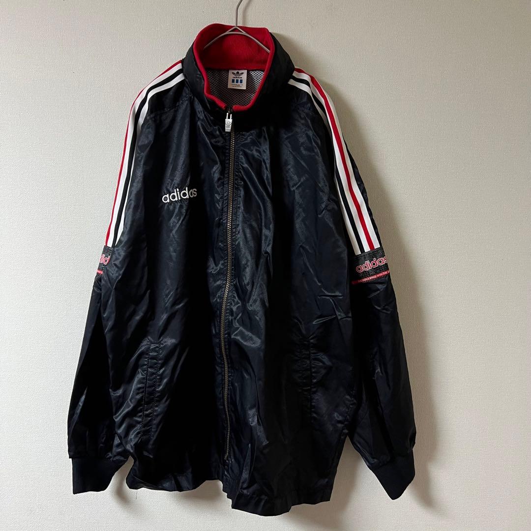 90s adidas（アディダス）ナイロンジャケット/ブラック/デサント社製