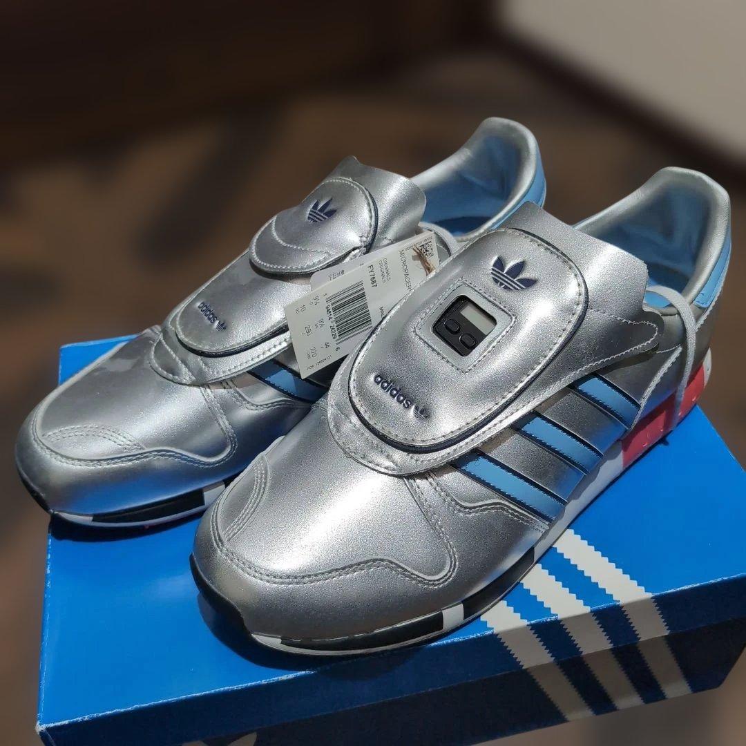 アディダス マイクロペーサー メタリックシルバー/ライトブルー 新品 28cm