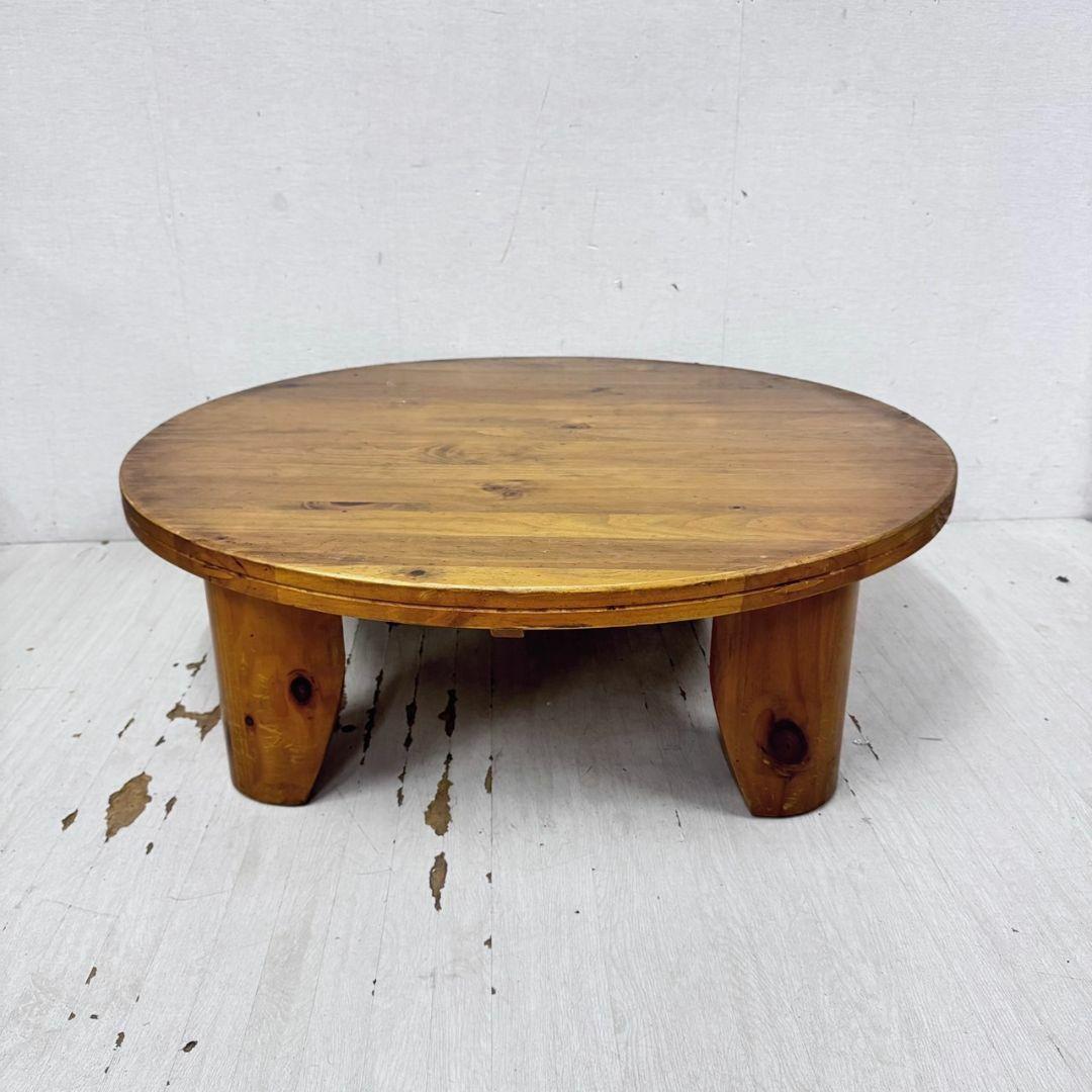 専用　24635 座卓　ちゃぶ台　円形ローテーブル　昭和 レトロ 国産杉の無垢材ちゃぶ台 円形 90cm 高さ40cm オイル仕上げ ナチュラル