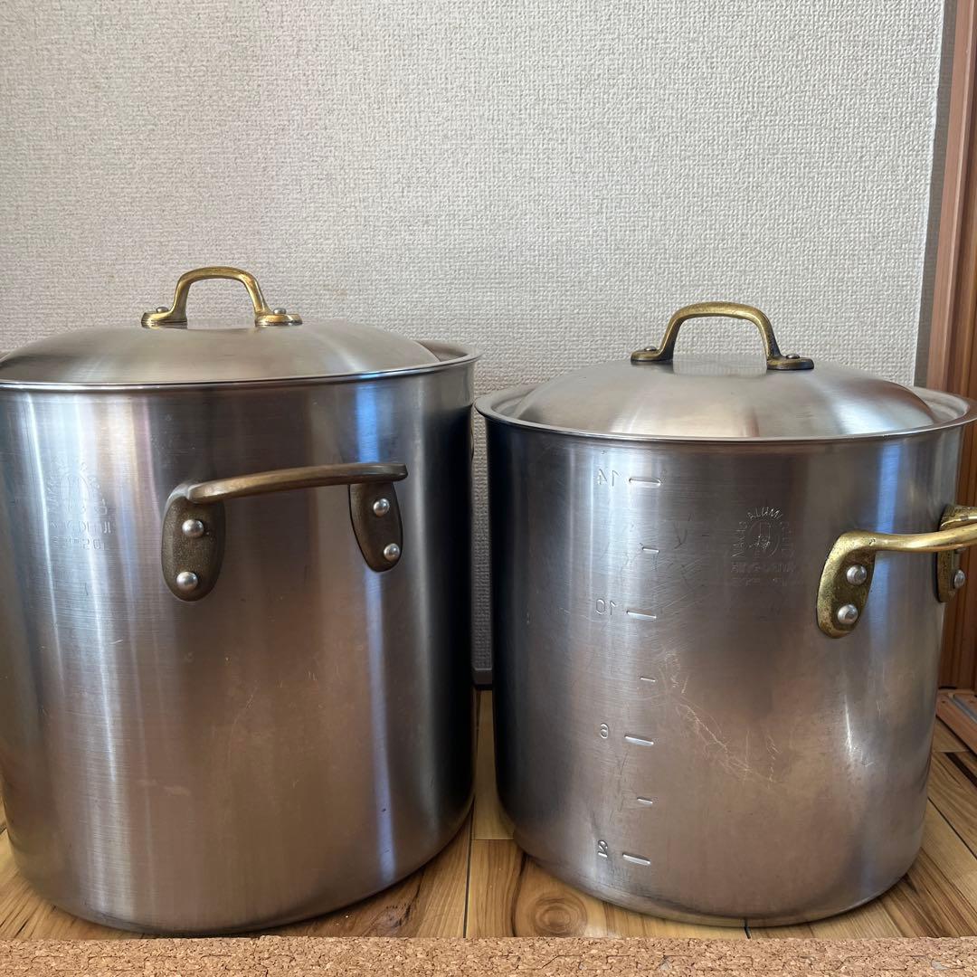 中尾アルミ製作所KINGDENJ 寸胴鍋　セット　20ℓ 15ℓ IH ガス