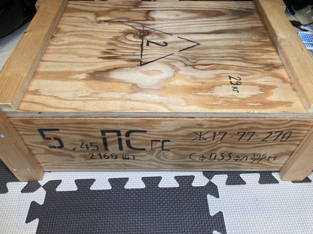 ロシア 5.45×39㍉弾用弾薬箱(レプリカ) 週末スペツナズ:5.45x39 7N6 弾薬用木箱