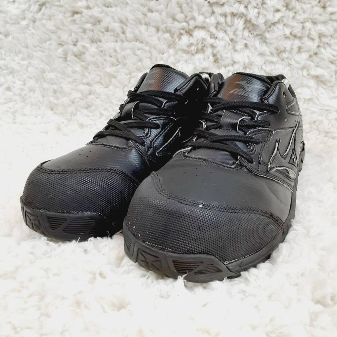美品 25.5㎝◎MIZUNO ミズノ 安全靴 ワーキングシューズ 黒