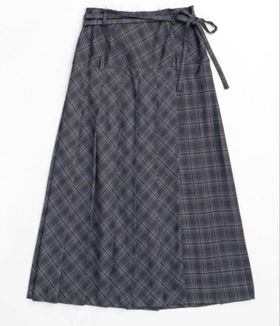 美品 ローウエストマキシプリーツスカート MAISON SPECIAL グレー