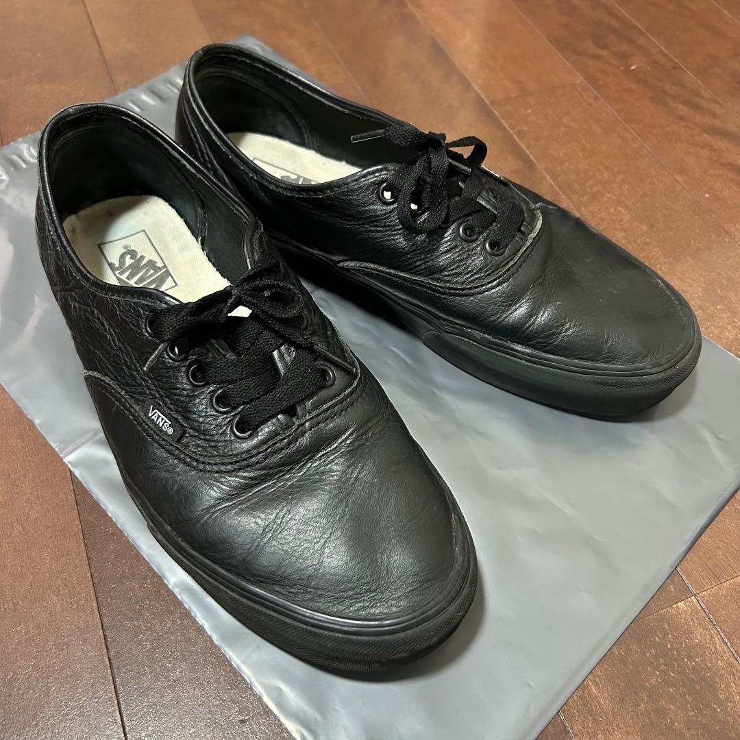 vans authentic バンズ オーセンティック オールブラック レザー