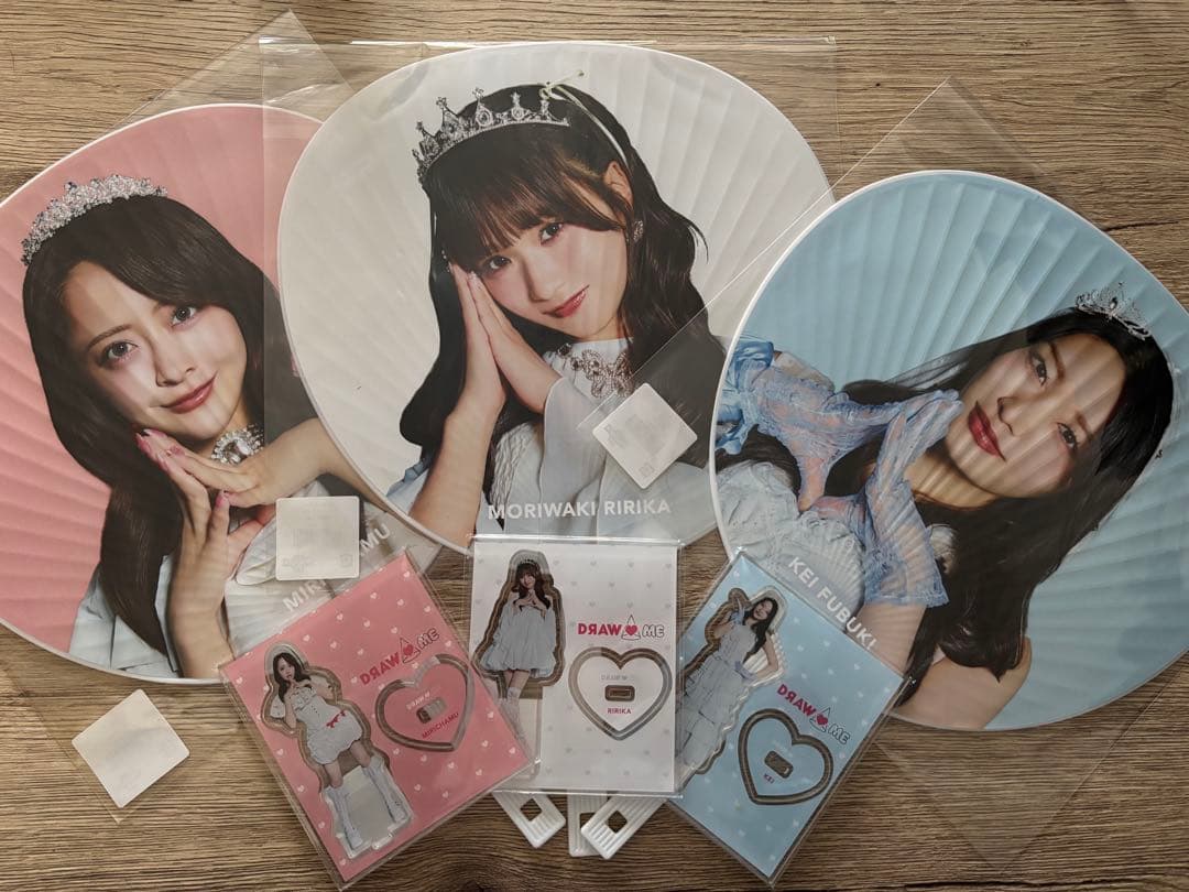 DRAW♡ME　森脇梨々夏　みりちゃむ　風吹ケイ　うちわ&アクスタ　3人セット
