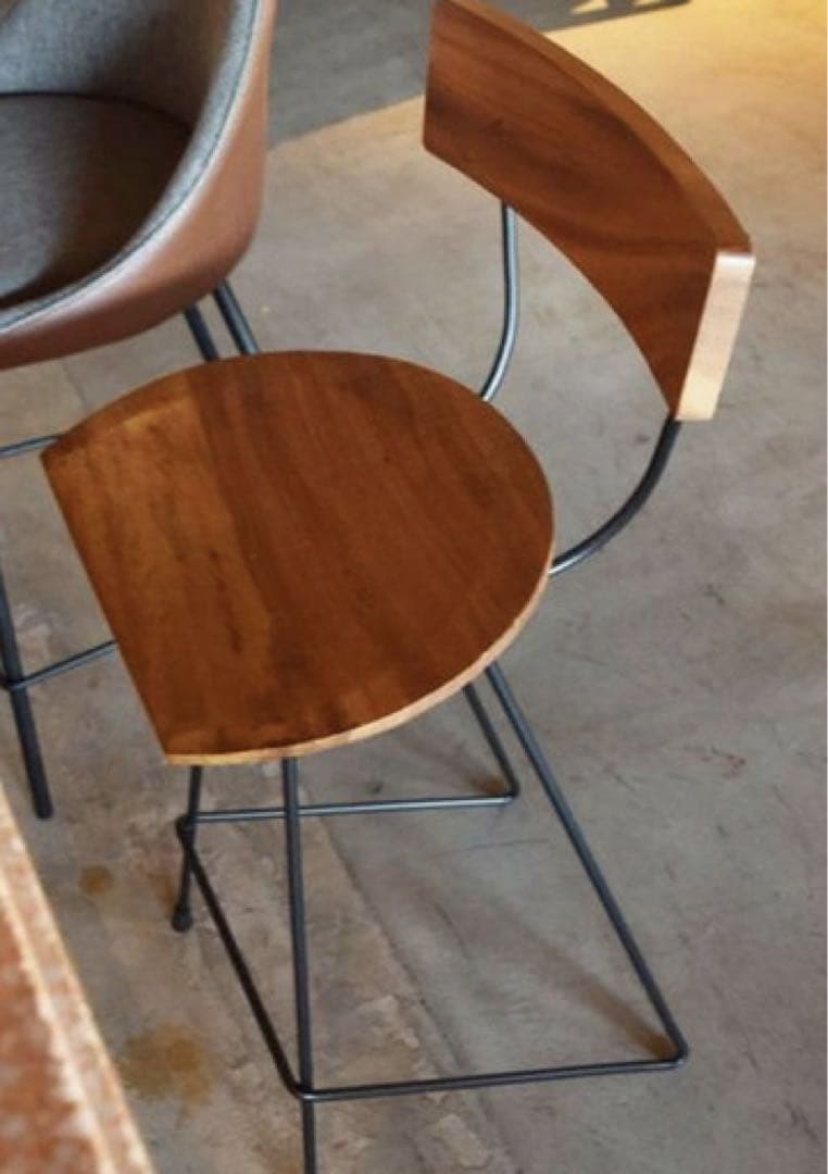 (専用)3脚木製バースツール スチールフレーム