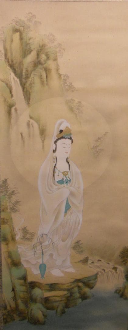 掛け軸 玉峰 岩上観音 絹本 希少 軸装 茶道具 掛軸 美品 です。 掛け軸 掛軸 岩上観音 川島玉峰 (真作・新品) : 掛け軸の専門店 香遊