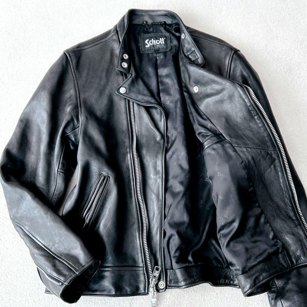 SCHOTT ショット ライダース ラムレザー 羊革 フリークス L ブラック