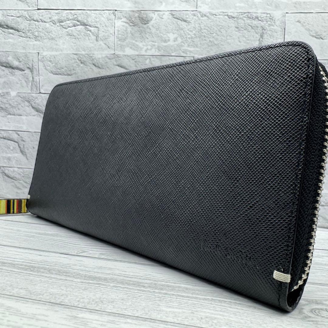 【極美品】ポールスミス レザー ラウンドファスナー　長財布 　ブラック