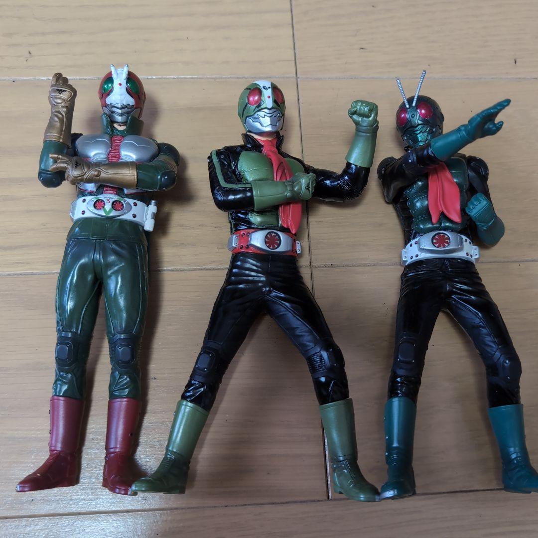 仮面ライダーTHE NEXT 1号、2号、V3 ソフビ魂限定3体セット ジャンク