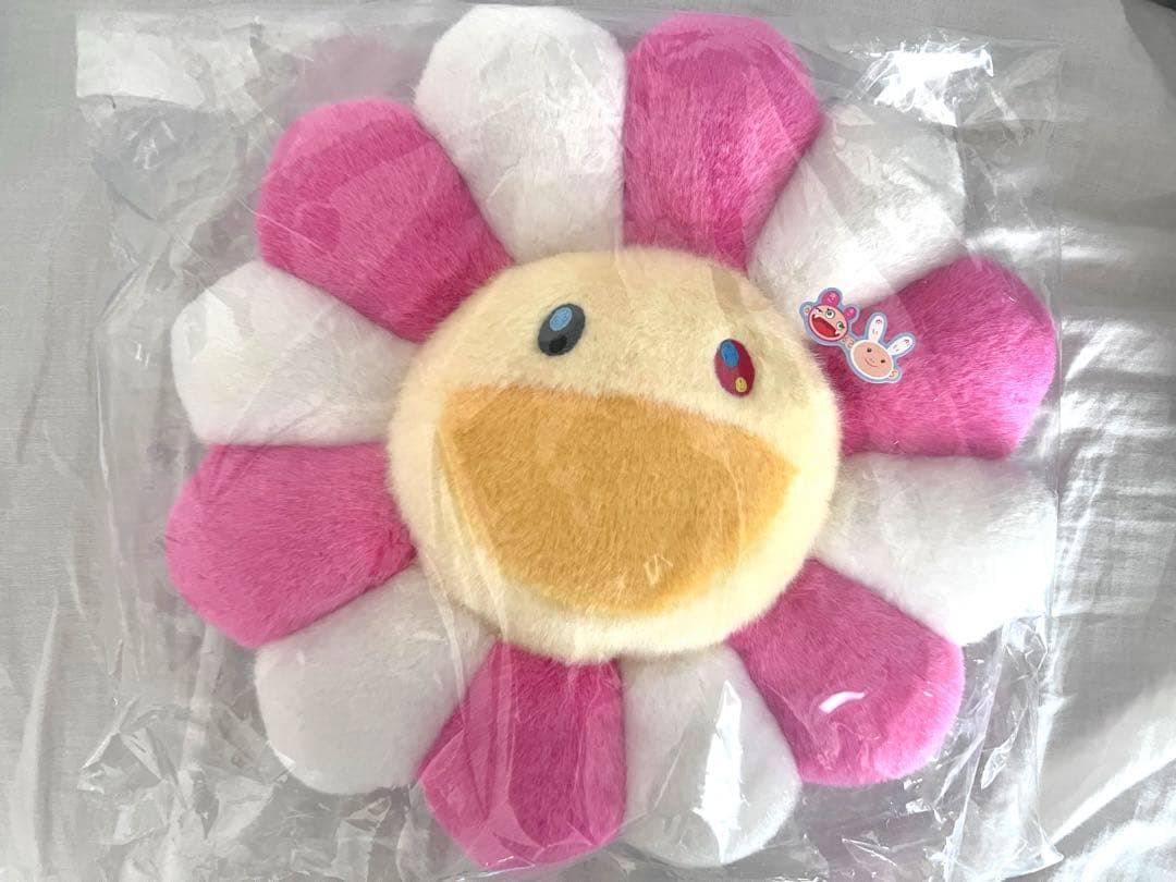 未使用　村上隆　カイカイキキ　お花クッション　S ピンクと白