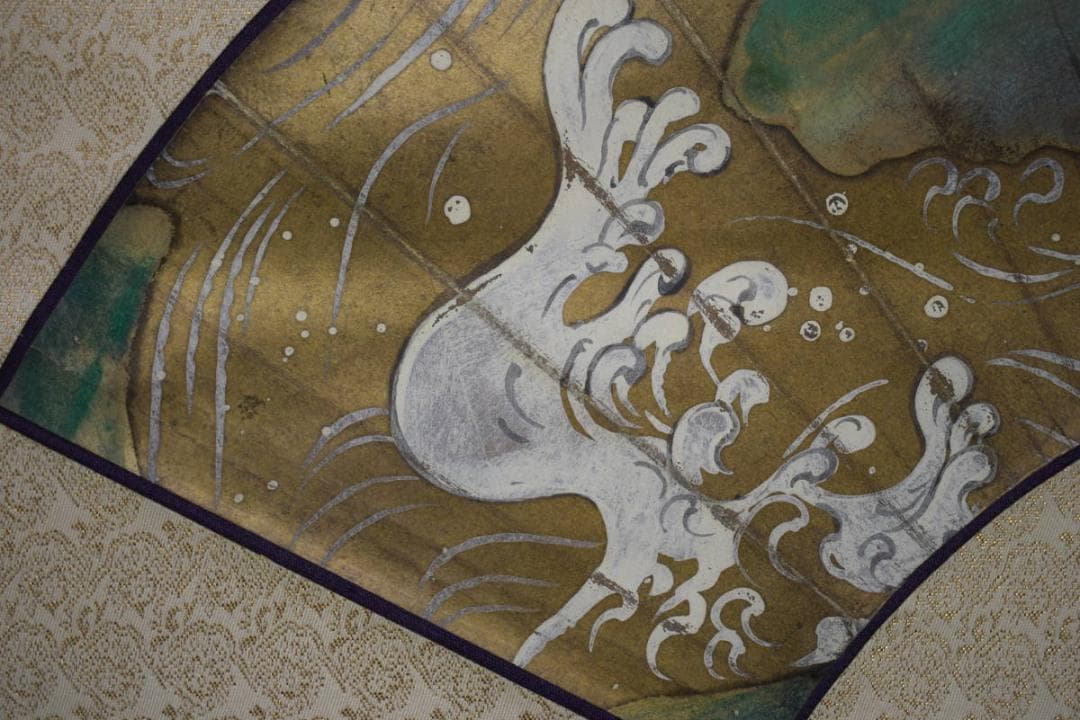 真作/松本一洋/扇面/山水松波図/金箔/布袋屋掛軸HI-347 - メルカリ
