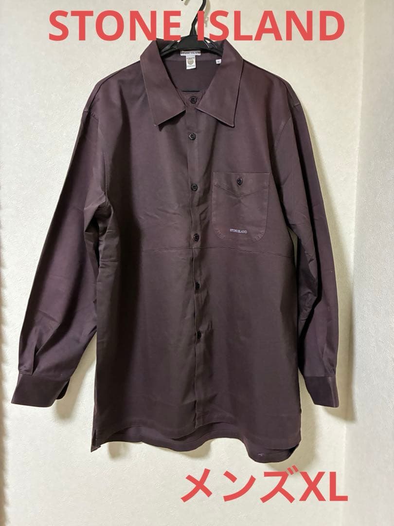 STONE  ダークブラウン長袖シャツ　 メンズXL イタリア製