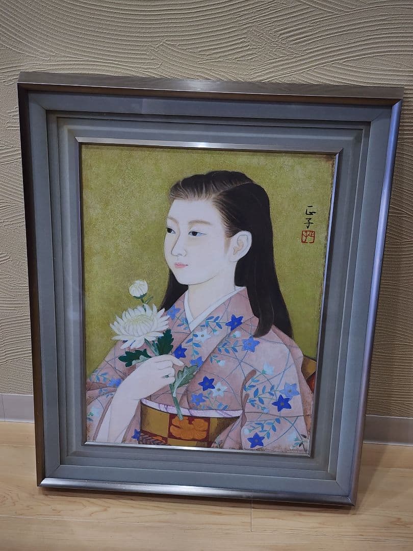真作 田代正子 日本画「娘」画寸 34cm×46cm 神奈川県出身 日展会友 コレクターたちの饗宴展」パートⅠ | 日本画家「田代彩」オフィシャル