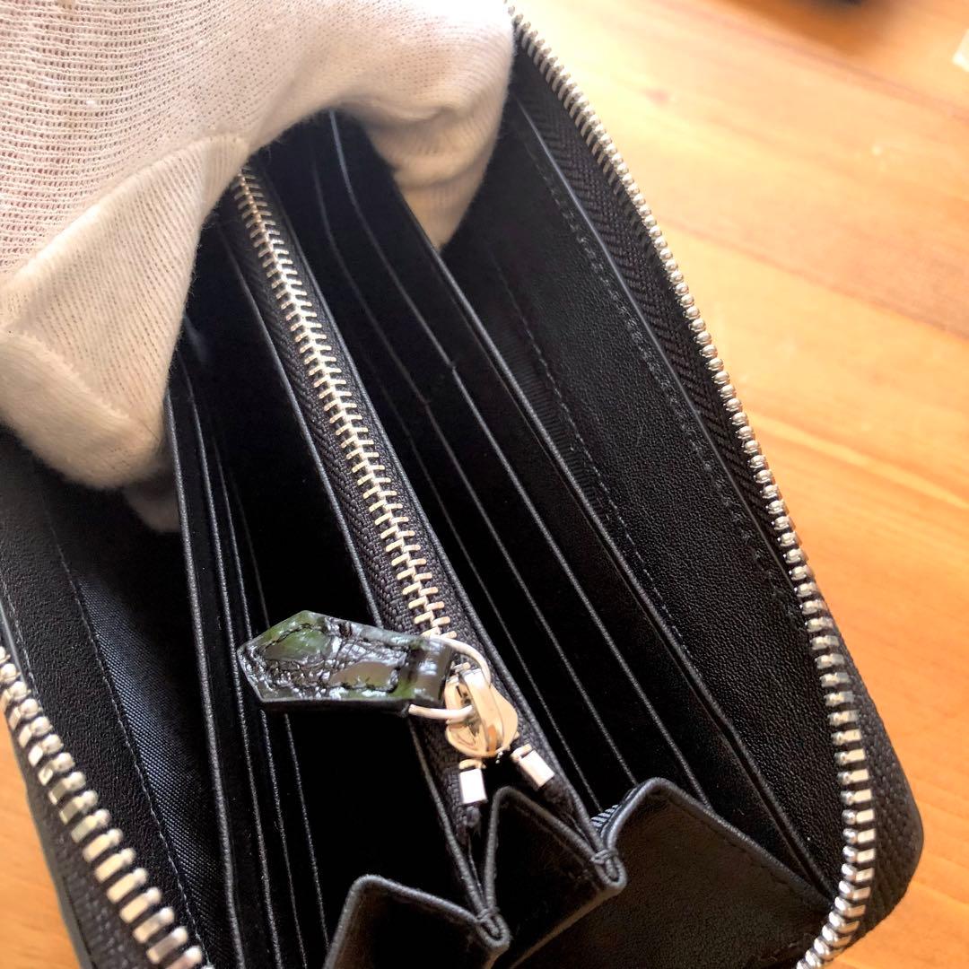 み*ん様 クロコダイル 長財布 高級 一枚革メンズ レディース 緑