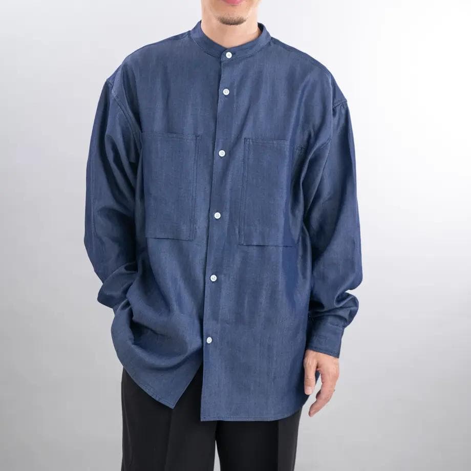 即完品】大山シュン デニムバンドカラーシャツ So. 大山旬 オリジナル
