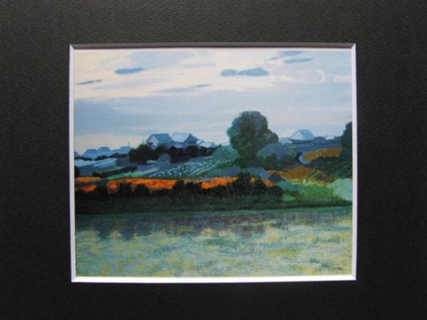 山羽斌士、安房朝光、希少な額装用画集より、美品、新品額装付