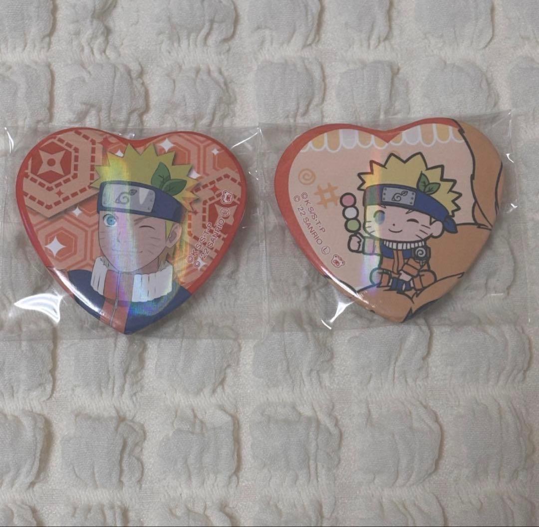 NARUTO サンリオ ぴえろ ハート缶バッジ ナルト