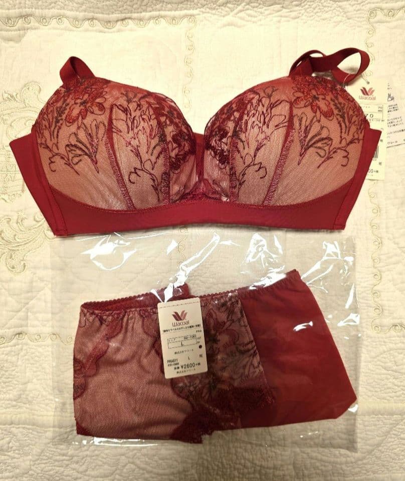 専用ですワコールスハダワン　ブラとパンツ赤と黒