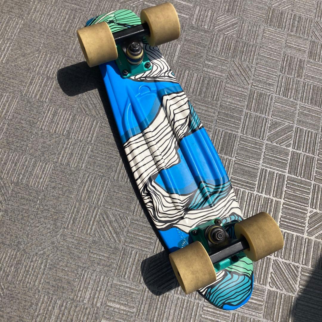 Penny スケートボード 青と白の波模様