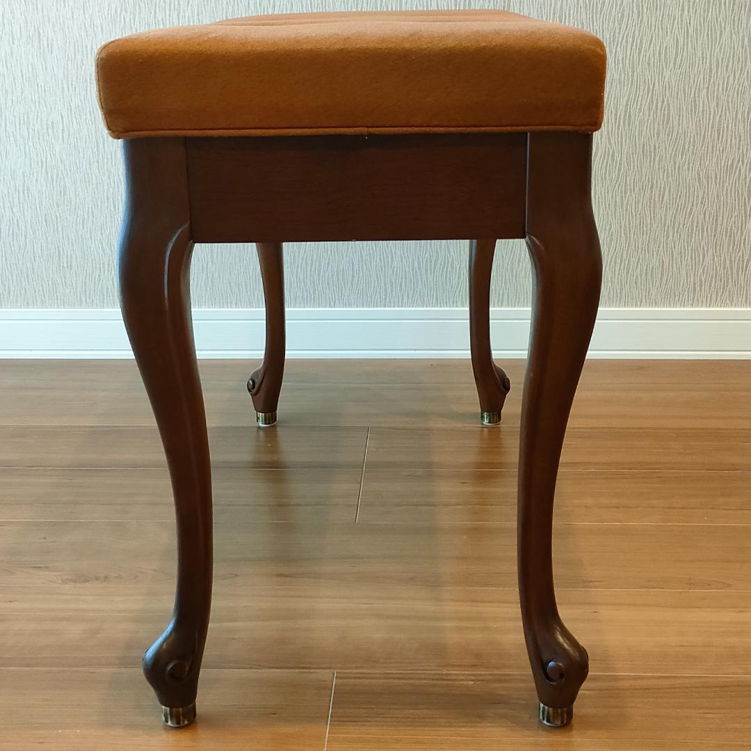 希少 アンティーク ピアノ椅子 長椅子 猫脚 ベンチタイプ