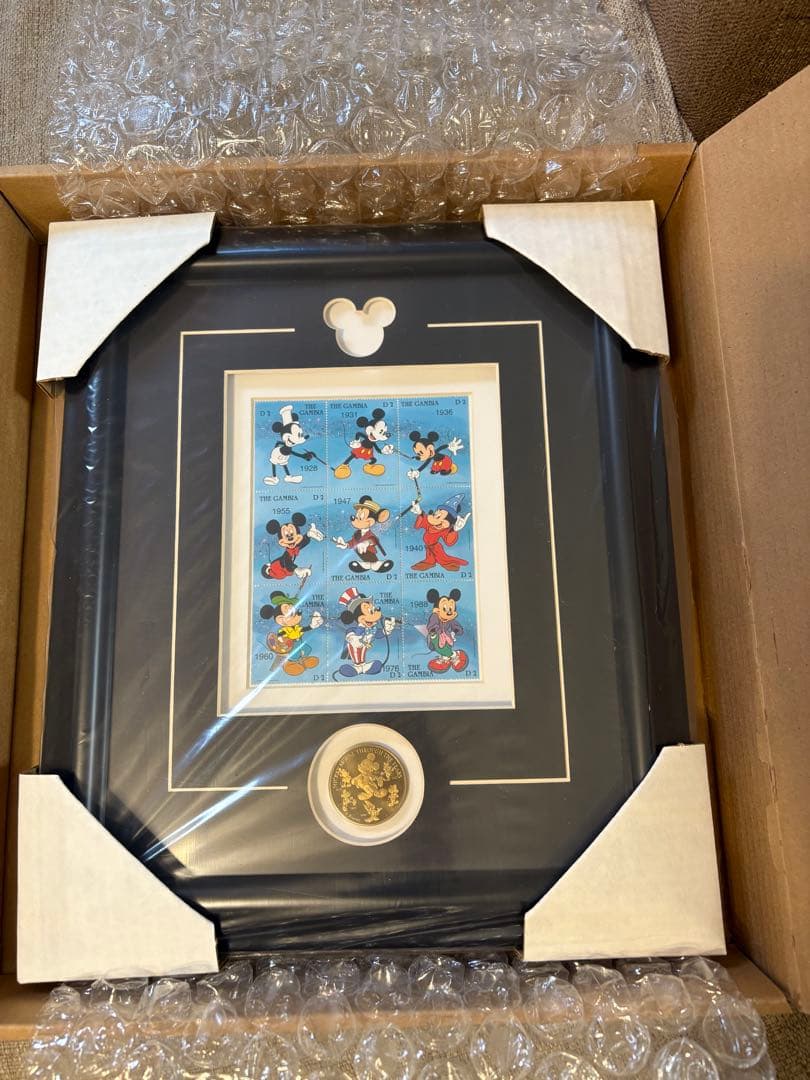 レア ミッキーマウス スタンプアートフレーム