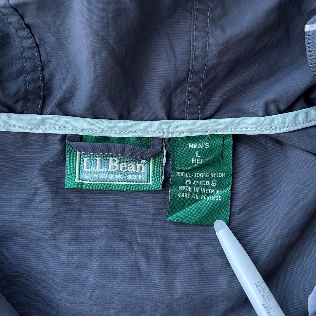 90sエルエルビーンナイロンジャケットアウトドアドローコード企業ロゴ