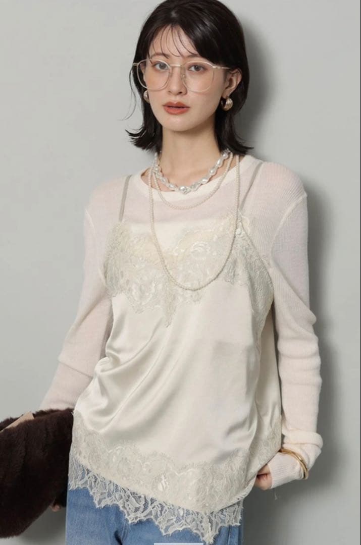 レースサテンキャミ 一部予約商品】レースサテンキャミ – LIAN