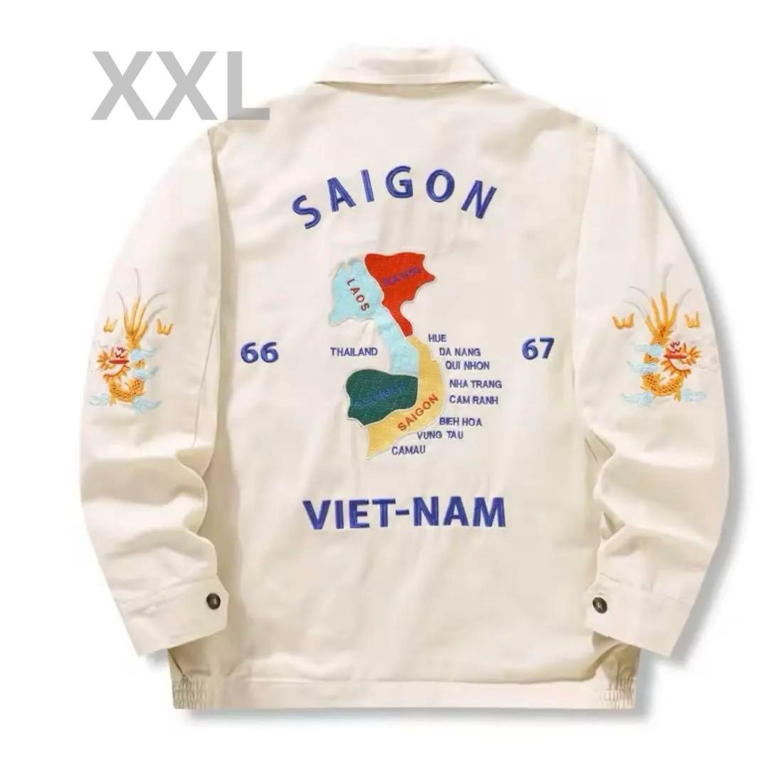 sotk 1976復刻ベトジャン刺繍60スーベニアジャケットアイボリー3L
