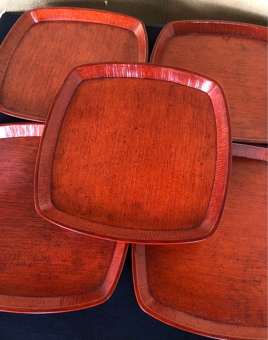 《R》刳抜 後藤塗 会席膳10客 銘々膳 四方膳 讃岐彫 260202く3