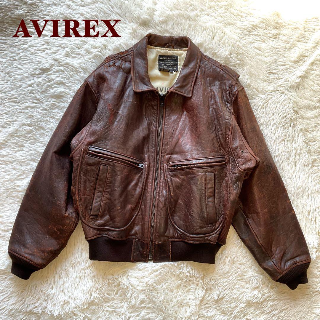 90's✨ AVIREX A-2 レザージャケット フライト 茶系 木村拓哉 M - メルカリ