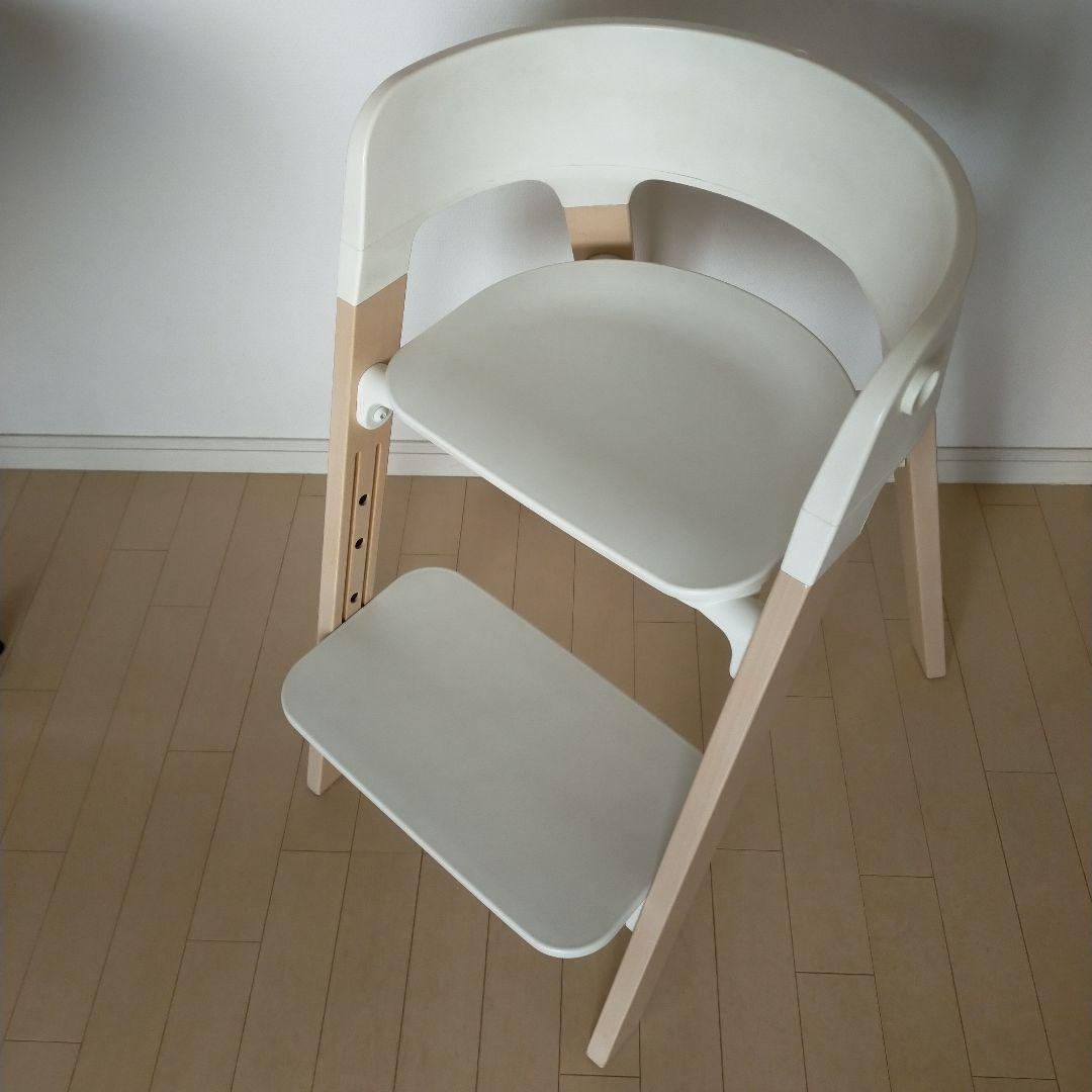 ホワイト　ストッケ　ステップス　チェア　ベビーチェア　取説、レンチ付
