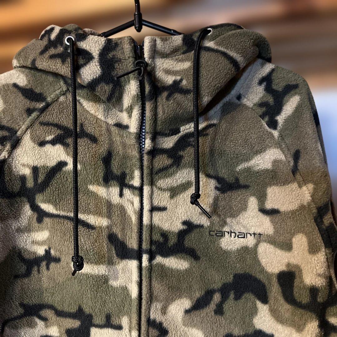 carhartt カーハート カモフラ 迷彩 フリース ジップ パーカー M