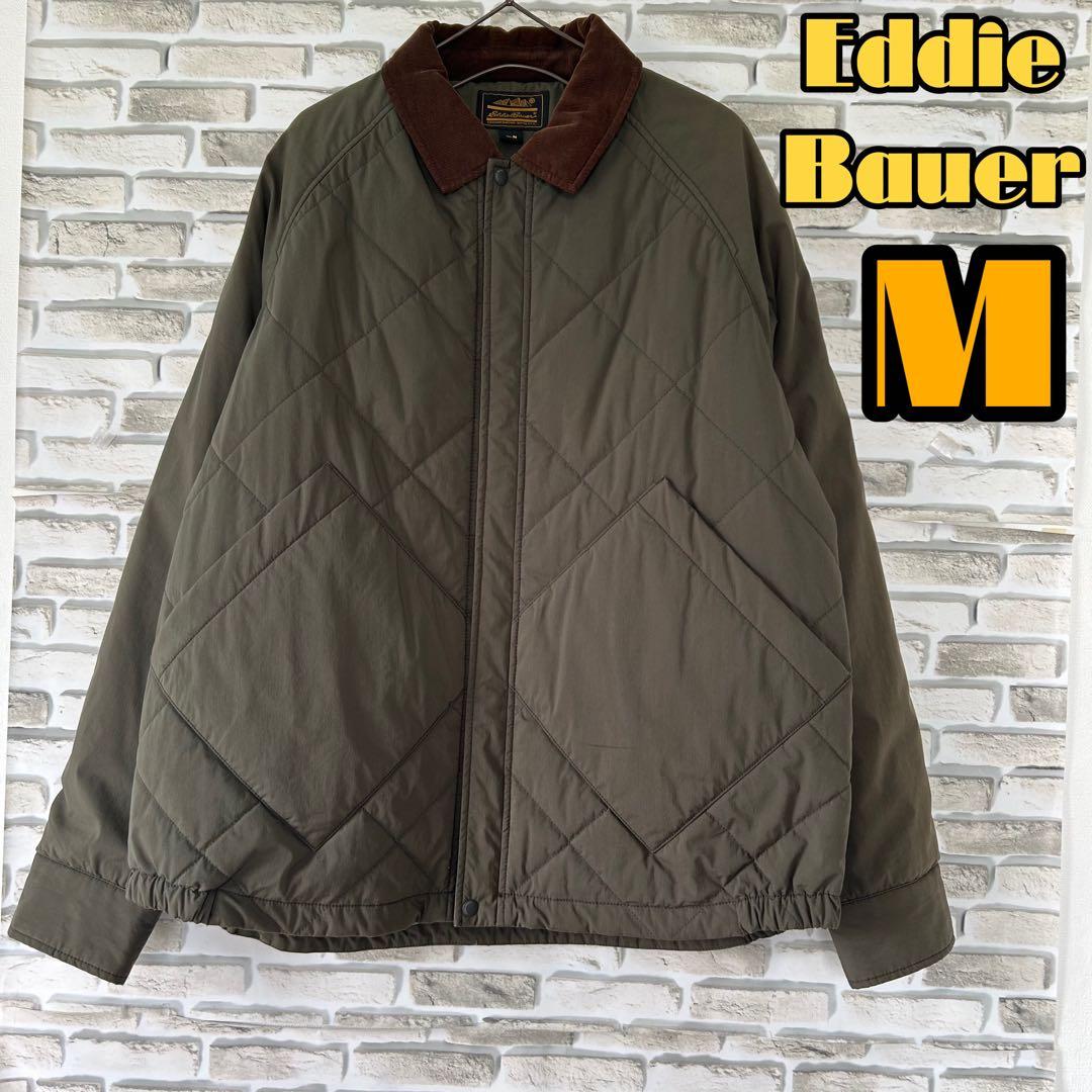 Eddie Bauer M キルティングジャケット　カーキ　美品　90s 黒タグ