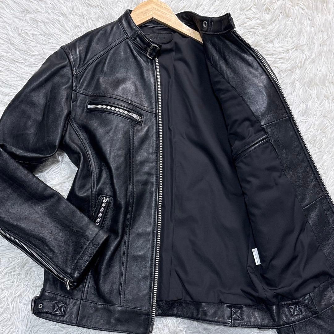 ジャックローズ レザージャケット シングル ライダース XL 4 ブラック