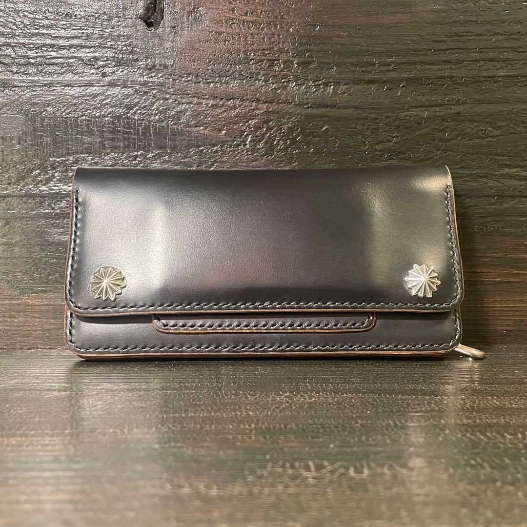 HORWEENクロムエクセル　セミロングトラッカーウォレット3層コンチョカスタム