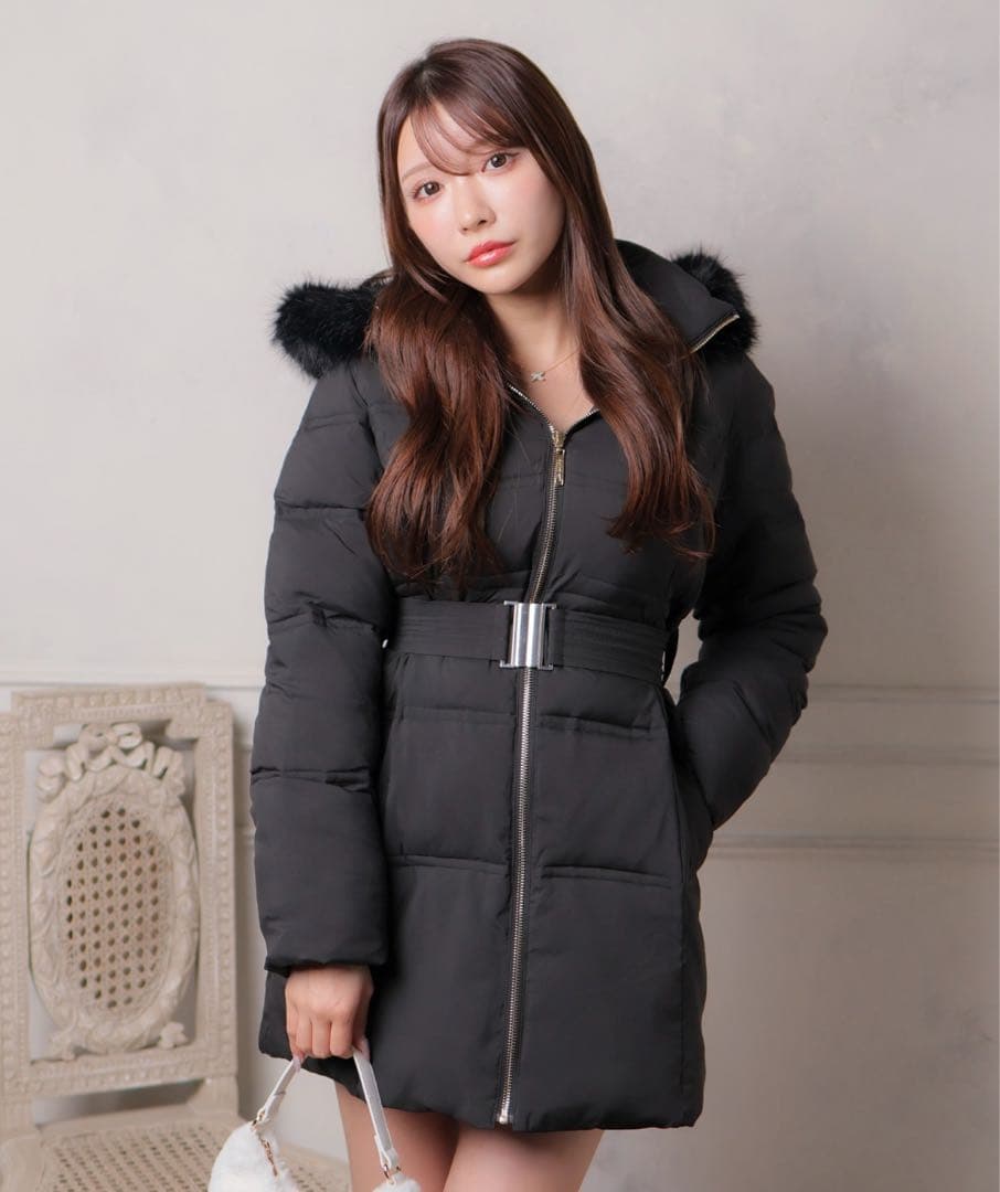 LIP SERVICE ボリュームファーフェイクダウンコート S