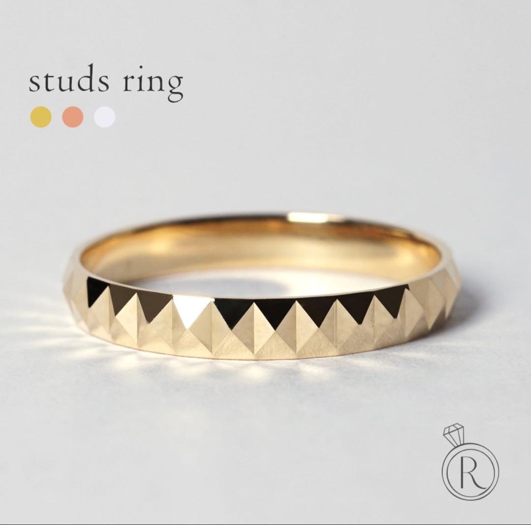 保証書付き　RAPA 18k スタッズ リング