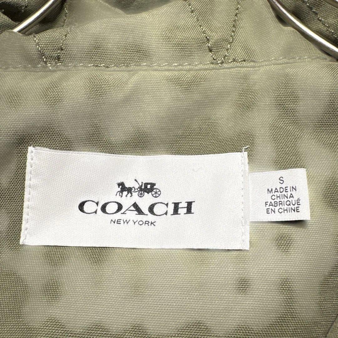 COACH コーチ カーキ バタフライレザーパッチ ミリタリージャケット S