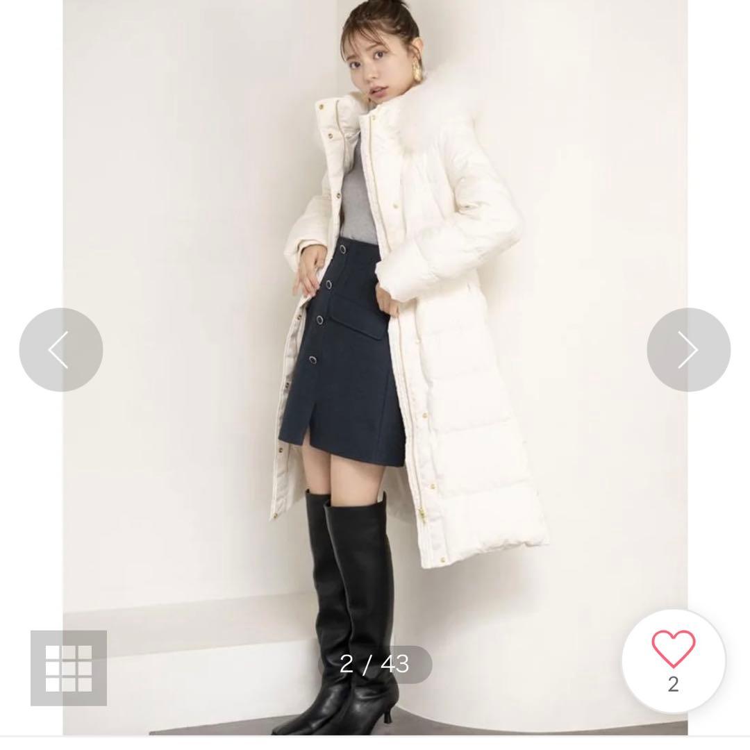 アンドクチュール　foxファー付きミディアンロングダウン FOXファー付きプレミアムミドルロングダウン