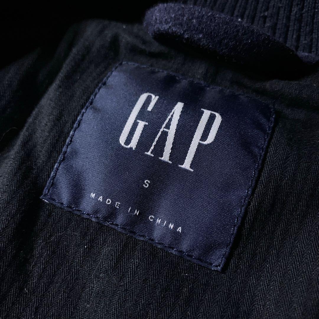 00s〜 OLD GAP メルトンウール 短丈 スタジャン ネイビー 無地 S