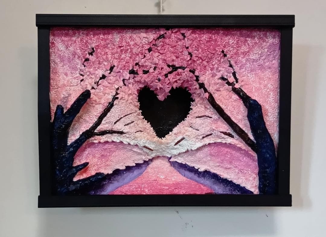 「桜並木のライトアップ」（未来絵画）