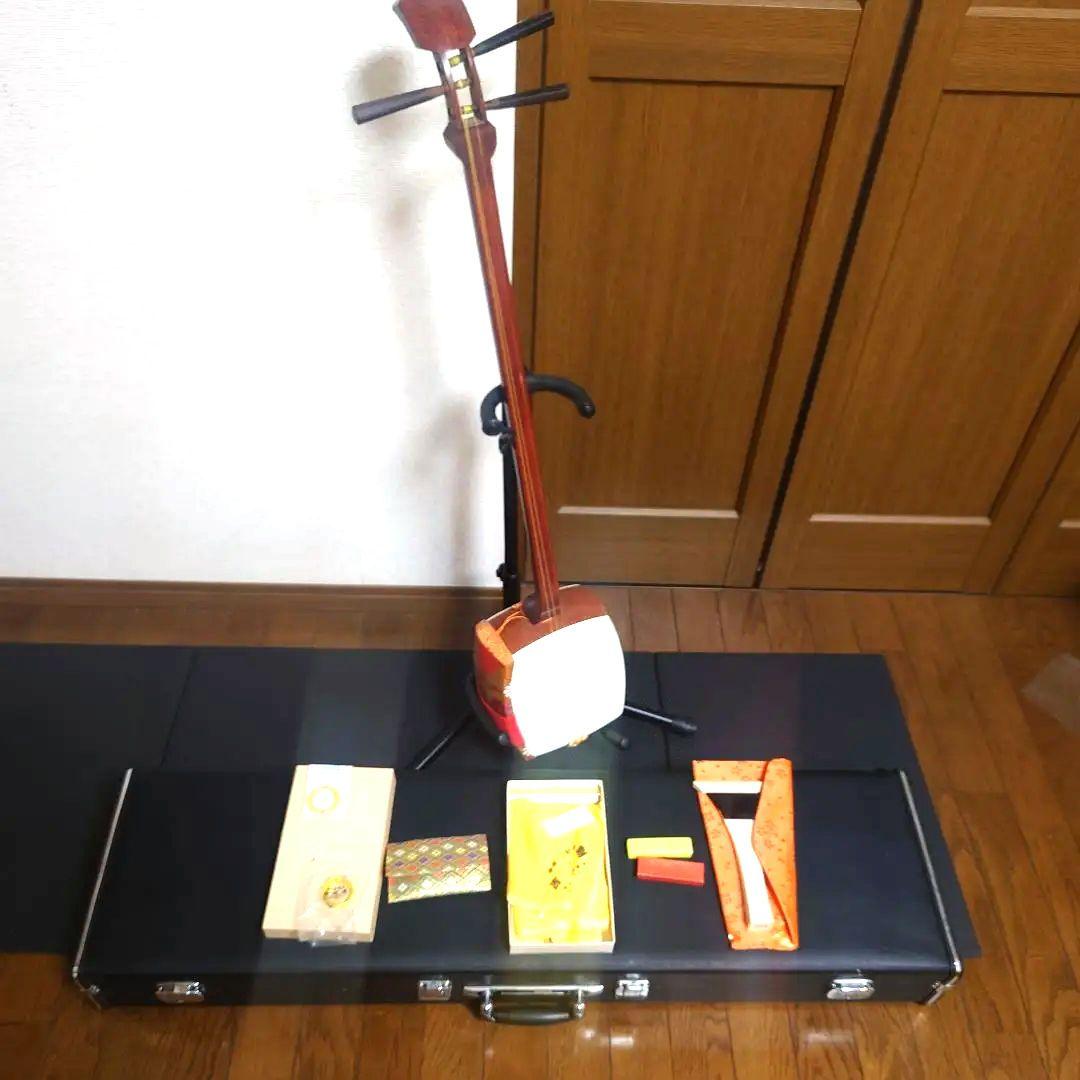 三味線　べっこうバチ　先端欠けなし　ハードケース 　三味線　撥　バチ　天然素材