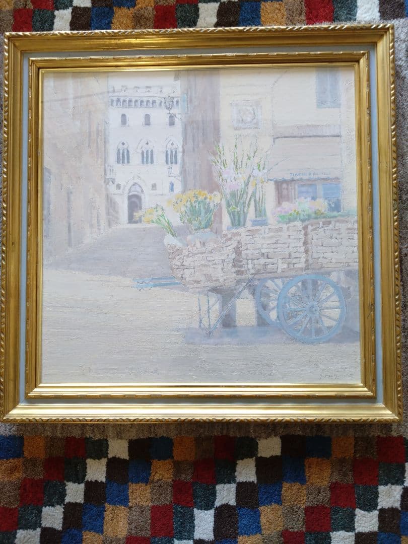 油彩画　松浦安弘　花車