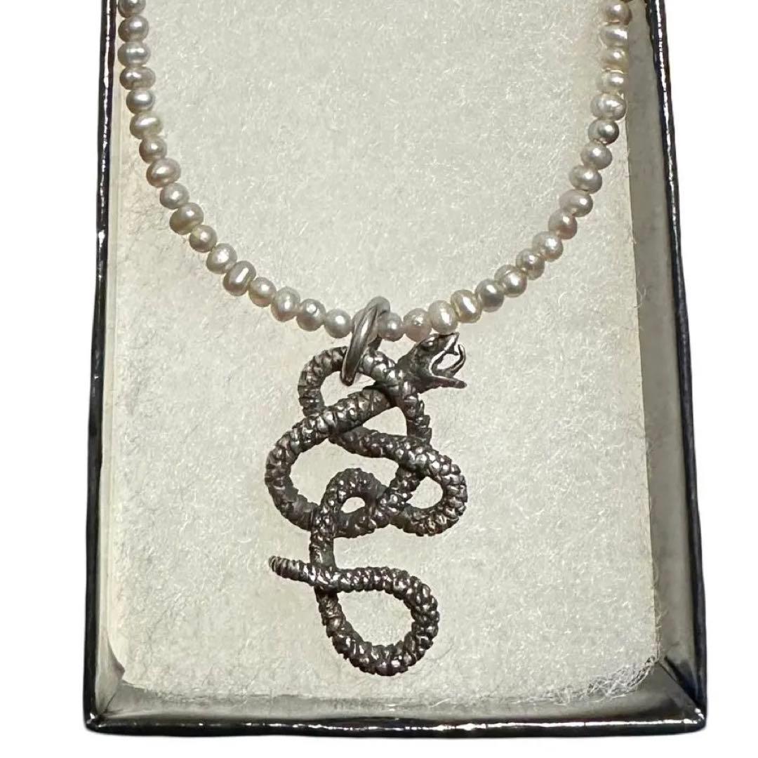 archive Gunda スネーク 蛇 パール ネックレス