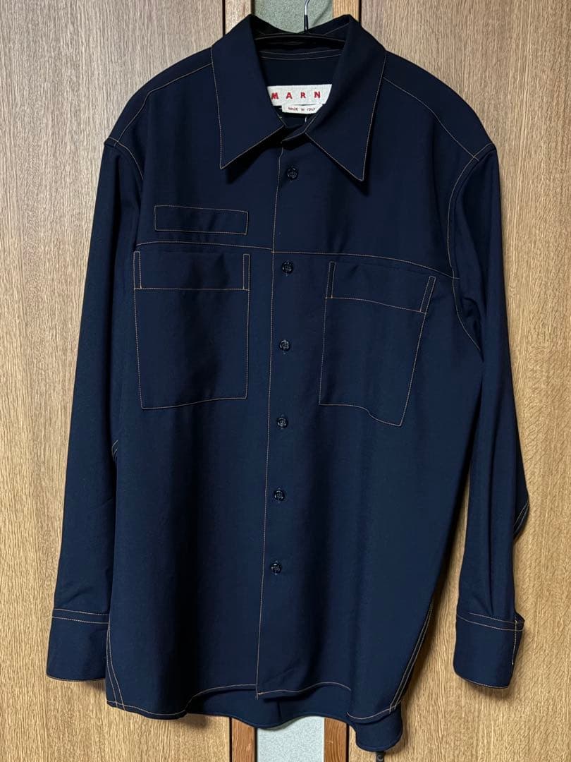 Marni マルニ　ステッチシャツ　トロピカルウール　カラーステッチシャツ